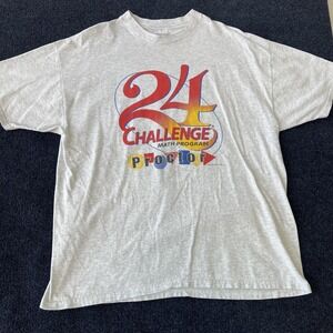 Vintage 24 Challenge Math Program Shirt Mens 2XL Gray Hanes Beefy-T Proctor 2000